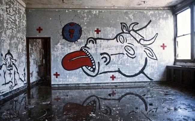 Wojnarowicz, David. "Bull Painting on Abandoned Pier."